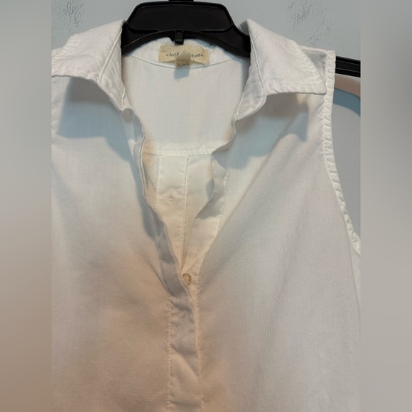 Anthropologie Cloth & Stone White Sleeveless Button Up Shirt Blouse Tank Top S - Picture 4 of 6